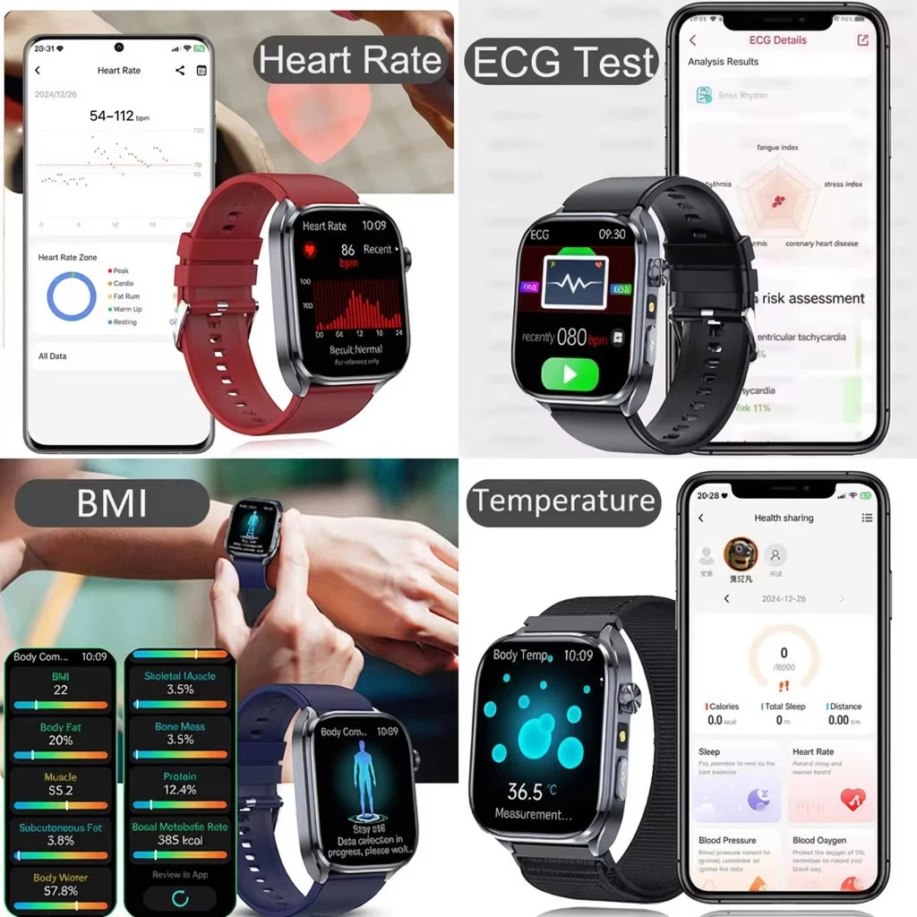 New AI Health Care Accurate detection ECG Smart Watch