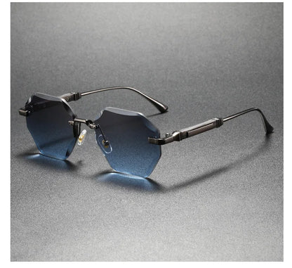 Man Woman Sunnies Fashion Unisex Rimless Sunglasses