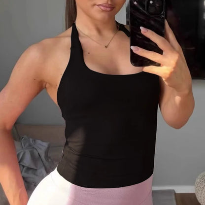 Gym Top Women Clothes Strappy Workout Tank Top Sports Bra