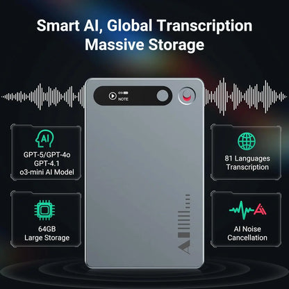 MECHEN 64GB  AI Voice Recorder, AI Notetaking Device