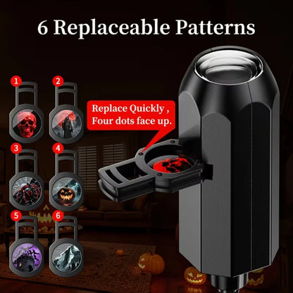 USB Halloween Projector Light 6 Patterns Mini LED Spooky