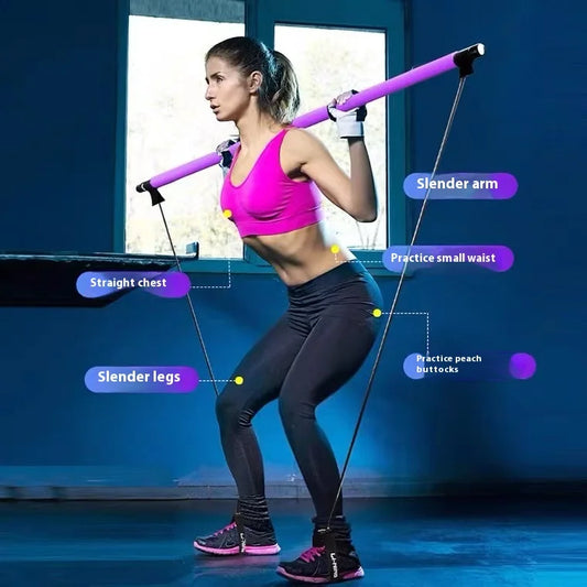 Pilates Stick - Adjustable Fitness Bar for Home Workout Yoga