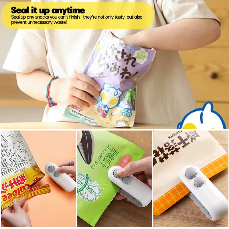 Mini Handheld Plastic Bag Sealer With Built-in Battery Portable