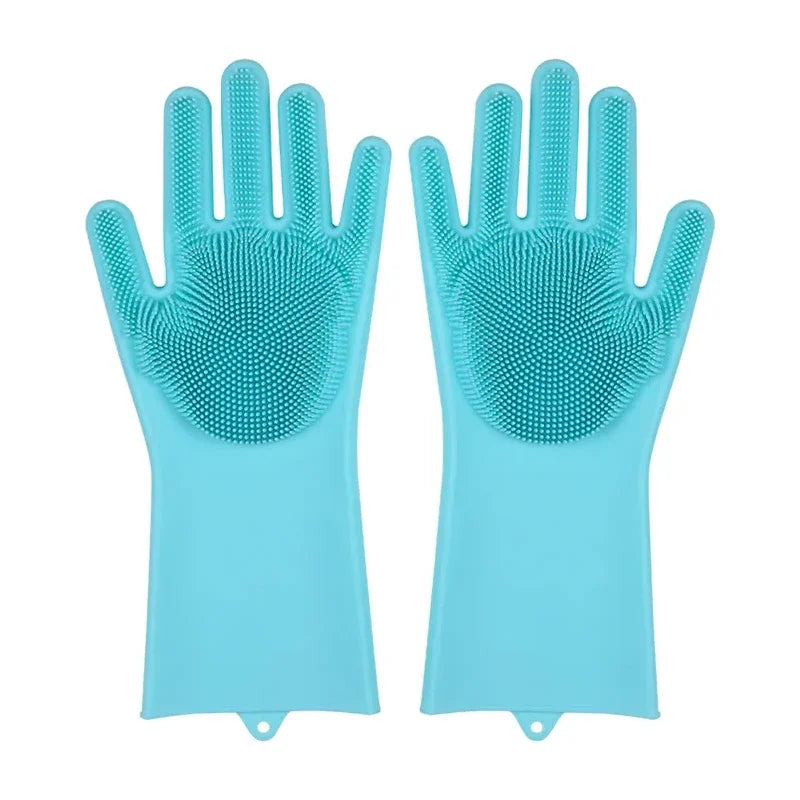Magic Silicone Gloves Cleaning Dishwashing Scrubber Dish