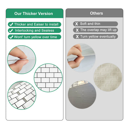 Subway Wall Stickers Peel and Stick 3d Brick Vinyl
