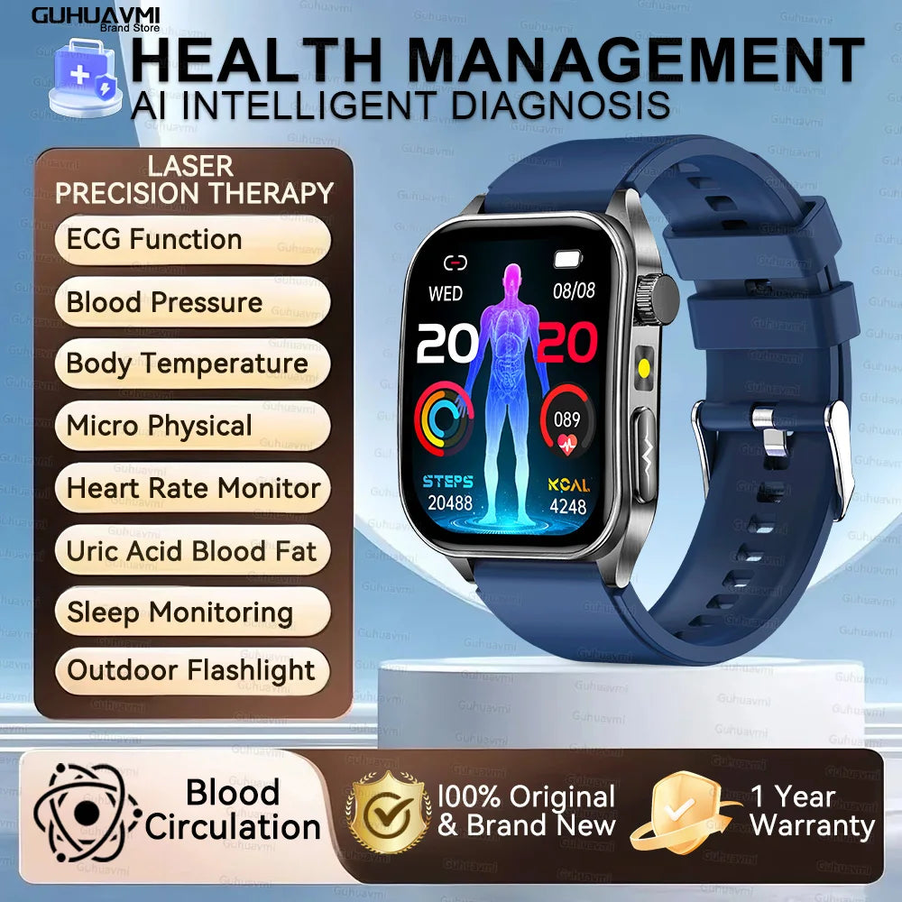 New Laser Treatment Three High Smart Watch Men ECG Heart Rate