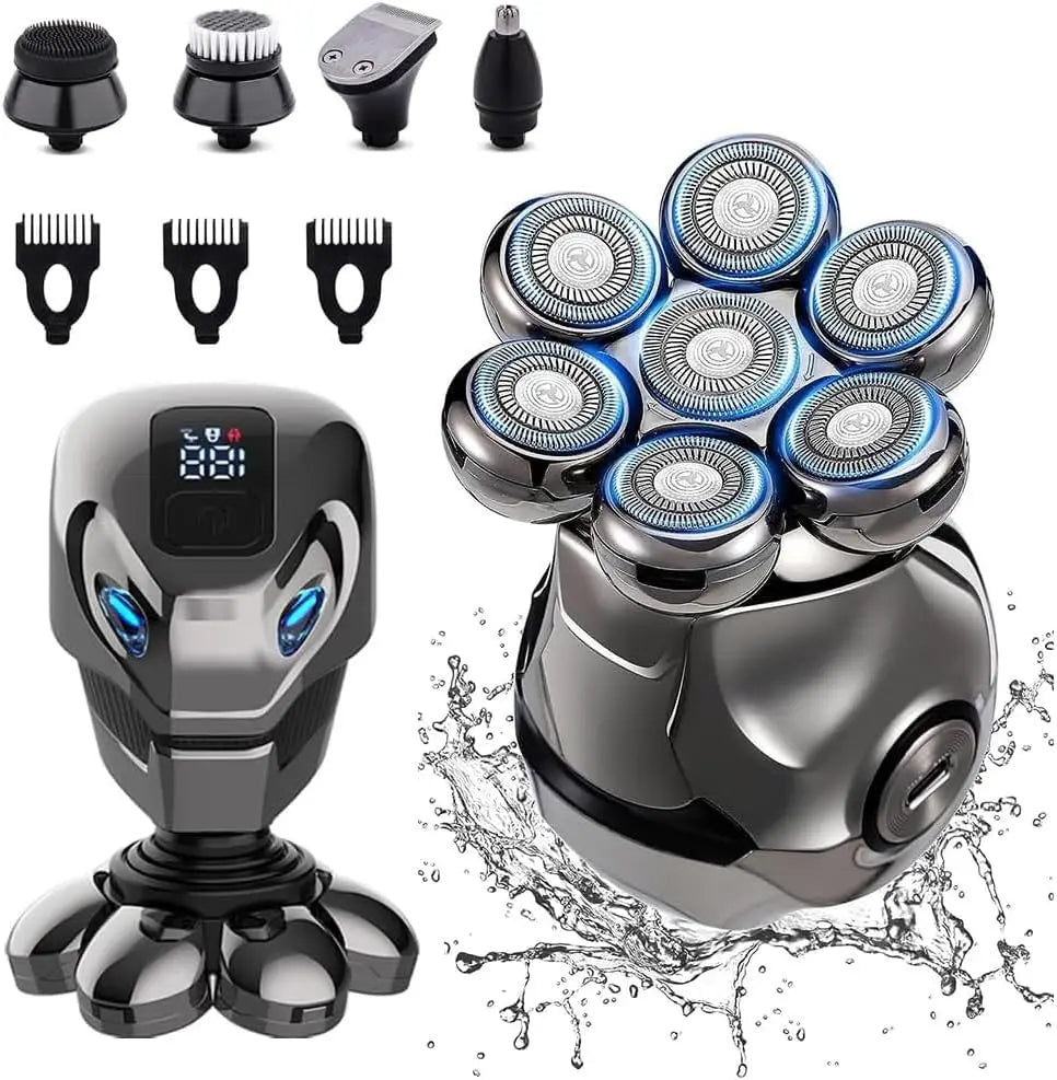 7D Head Electric Razor for Men Multifunctional Bald Head Shaver