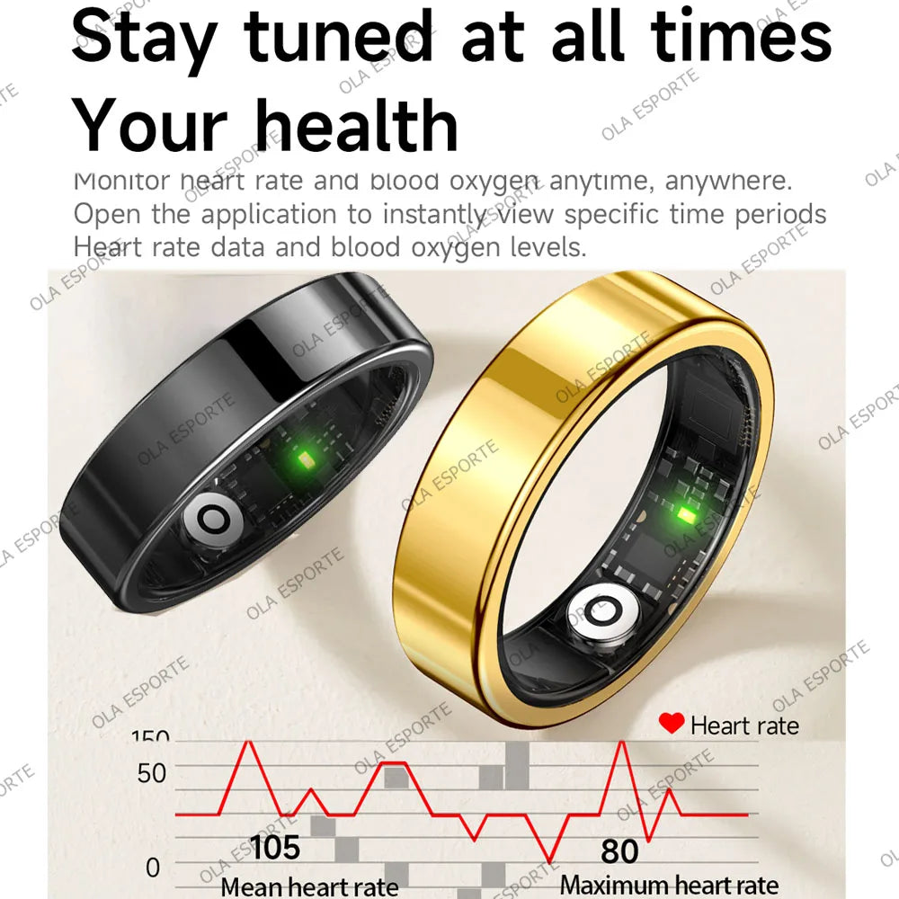 New Smart Ring Heart Rate Blood Pressure Sleep Monitoring
