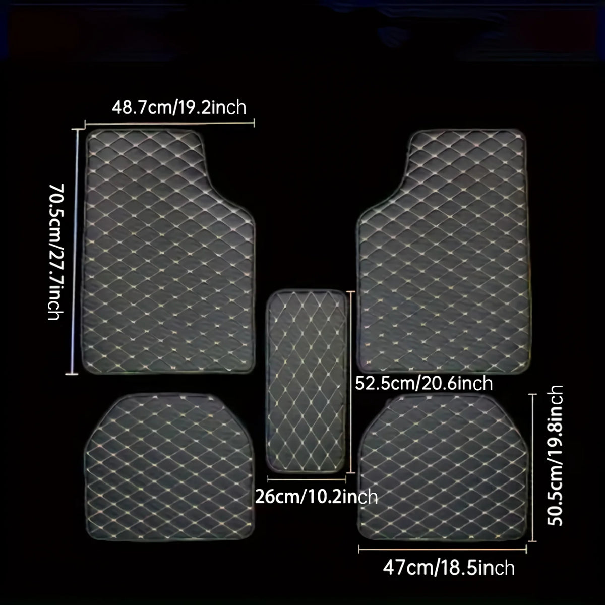 Universal 5Pcs Car Floor Mats PU Leather Waterproof Dust-Proof