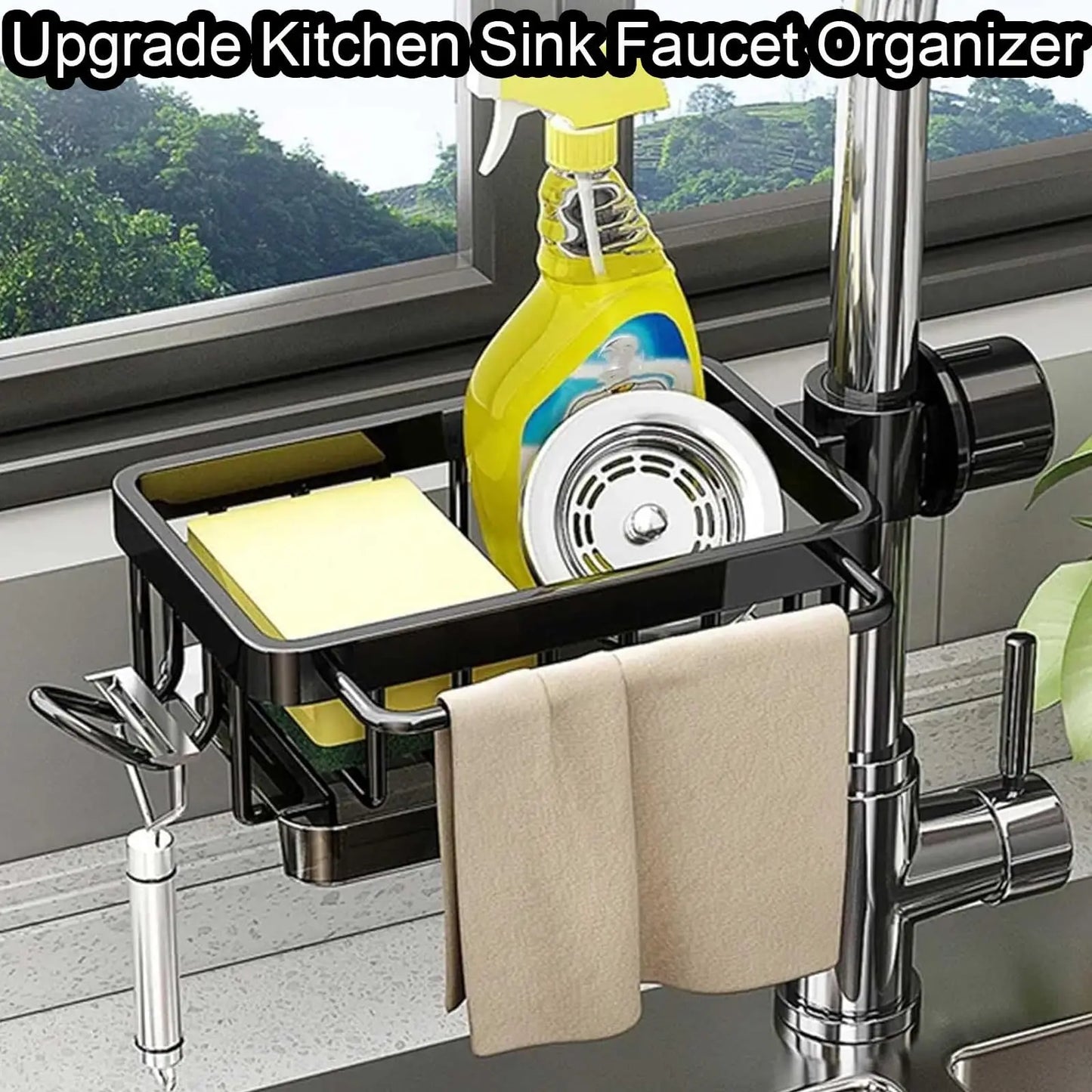 Kitchen Sink Faucet Organizer Dish Drain Rack