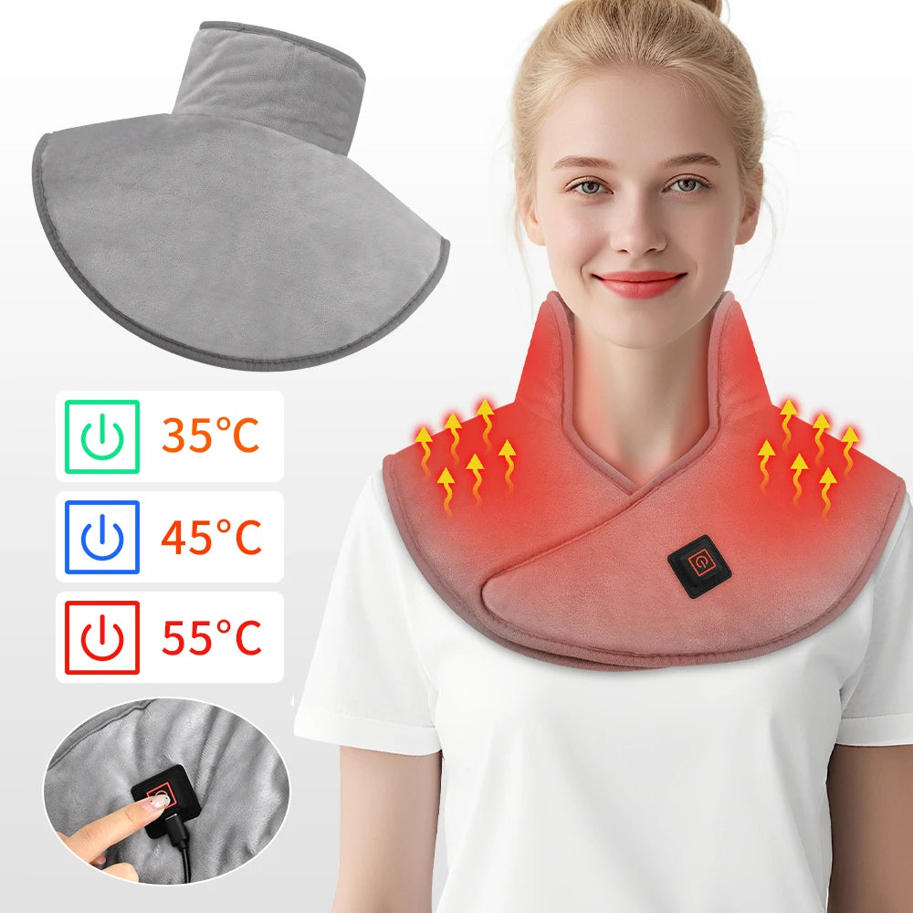 Electric Heating Shoulder Neck Pads Cervical Shawl Massager