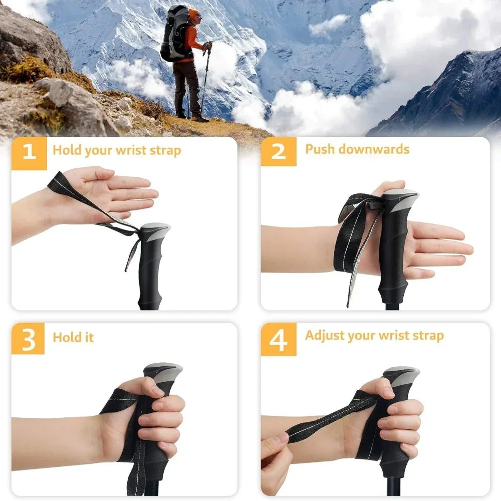 Trekking Poles Ultralight Foldable Telescopic Walking Hiking