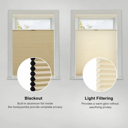 High Quality Color-Matched No Drill Honeycomb Blinds For Windows