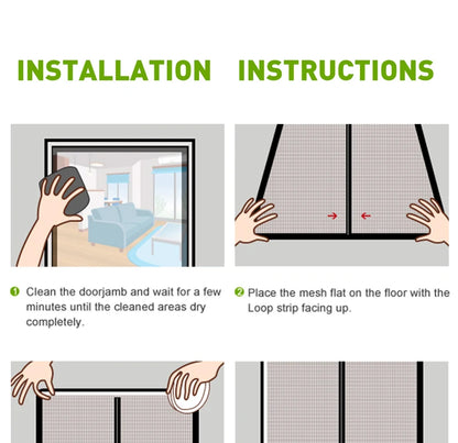 Magnetic Door Screen Insect Mosquito Net Curtain Black Fly