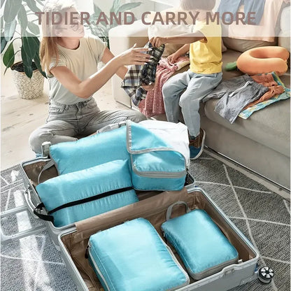 Travel Compression Packing Cubes Suitcase  Organizer Set
