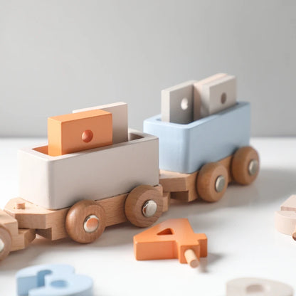 Wooden Birthday Train Toy Simulated Train Toy Model