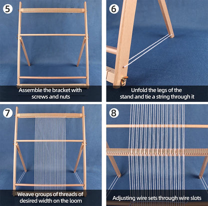 Wood DIY Weaving & Knitting Loom Machine, Wooden Frame