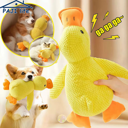 Duck dog toy plush chew resistant durable dog toy