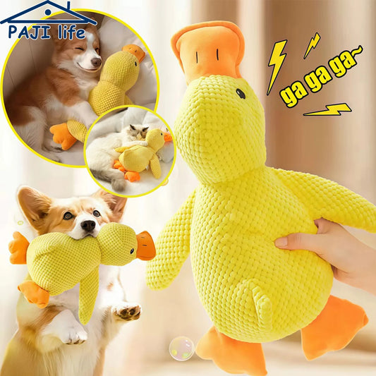 Duck dog toy plush chew resistant durable dog toy