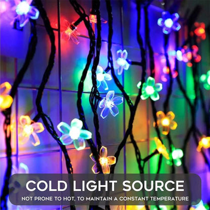 Outdoor Solar Led String Lights Cherry Flowers  Light Strings
