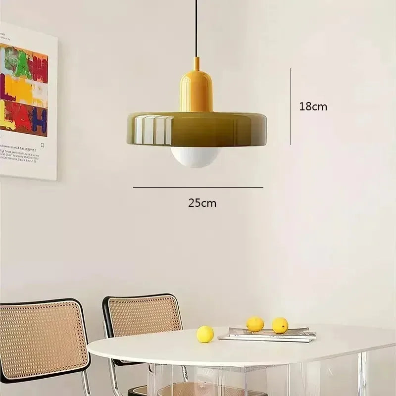 Nordic Retro Glass Pendant Lamps Indoor E27 LED Chandelier