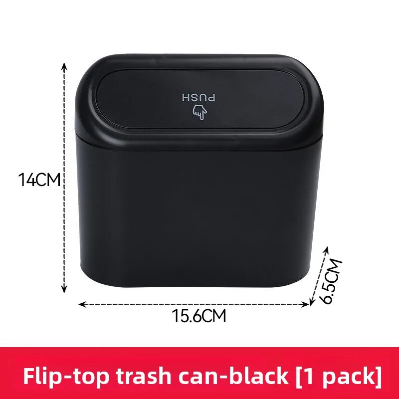 Car Trash Bin Kit Black Square Pressing With Lid