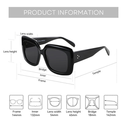 ZENOTTIC Acetate Sunglasses New Uv400 Fashion Square