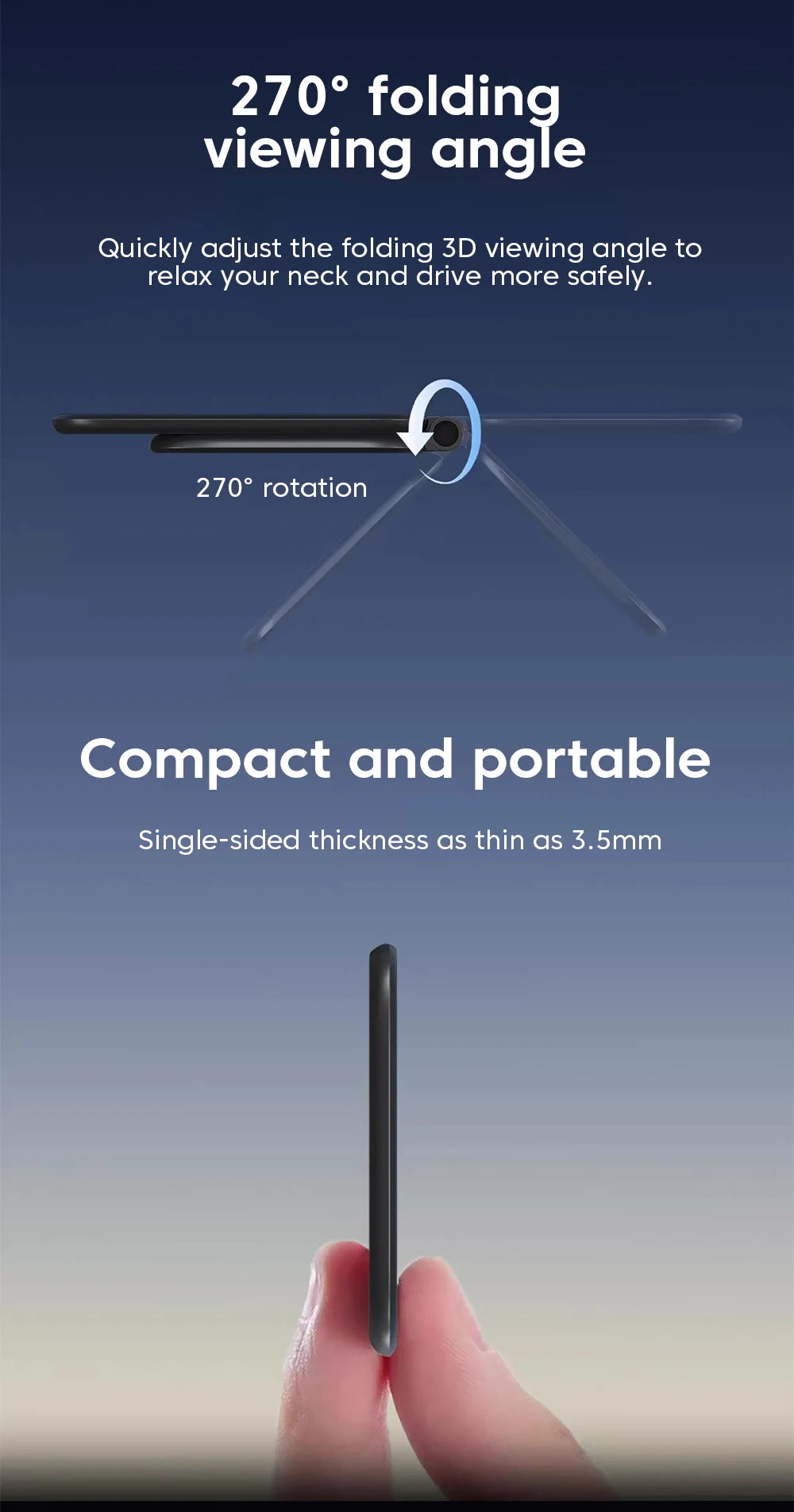 Ultrathin Car Magnetic Mobile Phone Holder Adjustable Foldable