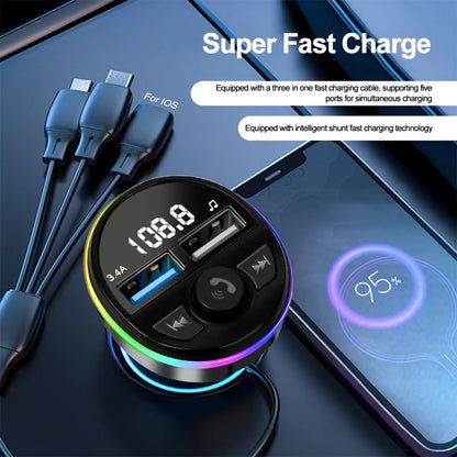 Bluetooth 5.0 FM Transmitter Car MP3 Modulator Player Handsfree