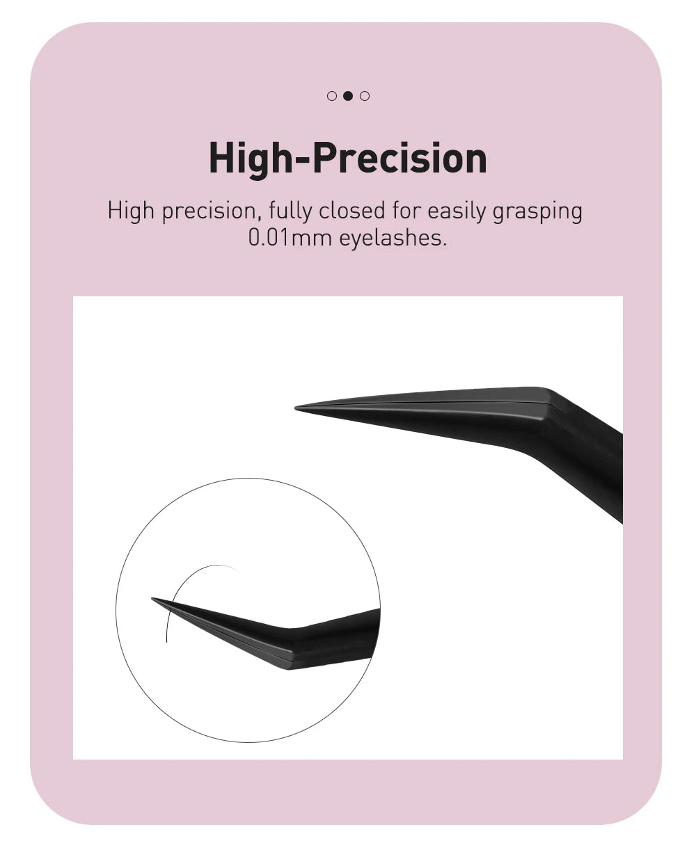 SAKURAHANA High-end Eyelash Tweezers Black Fiber Tip