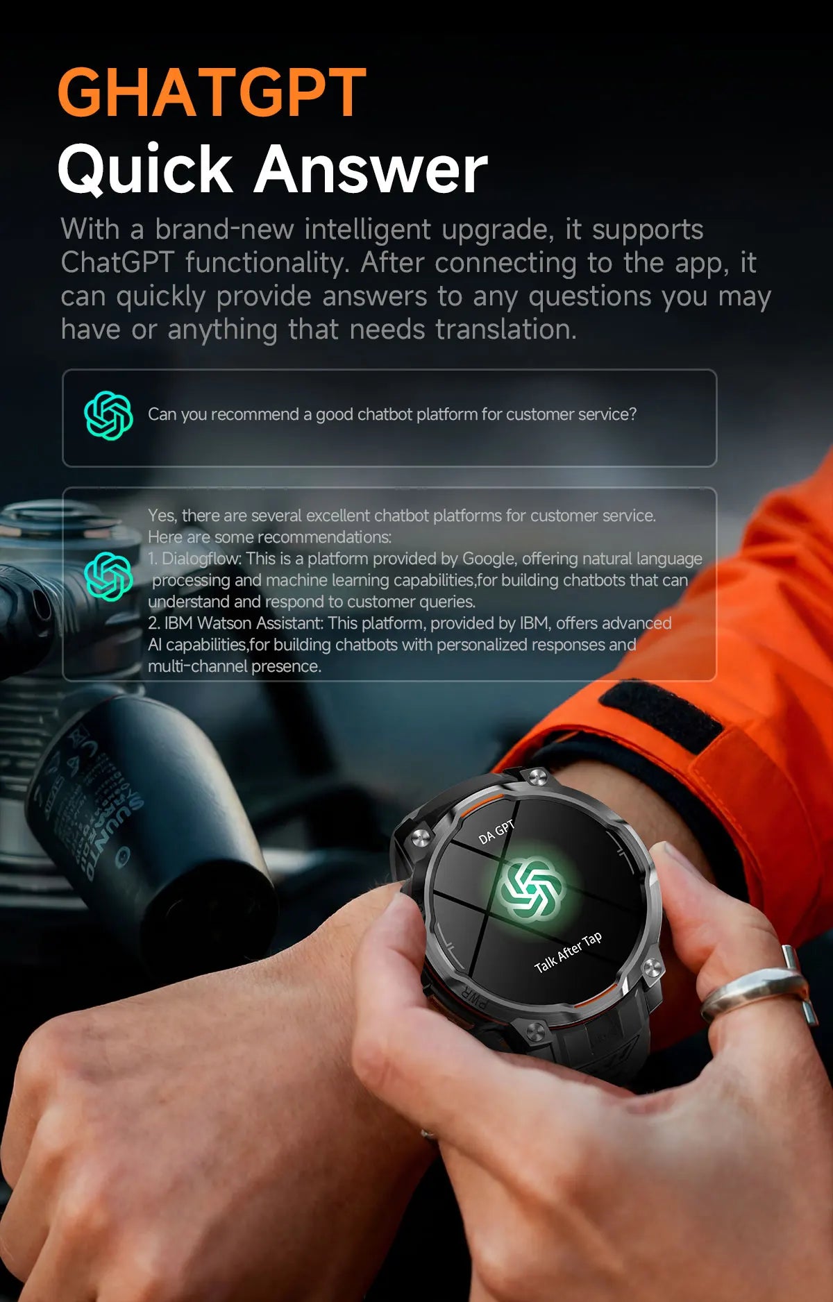 New GPS Map Smart Navigation Watch 1200mAh Battery