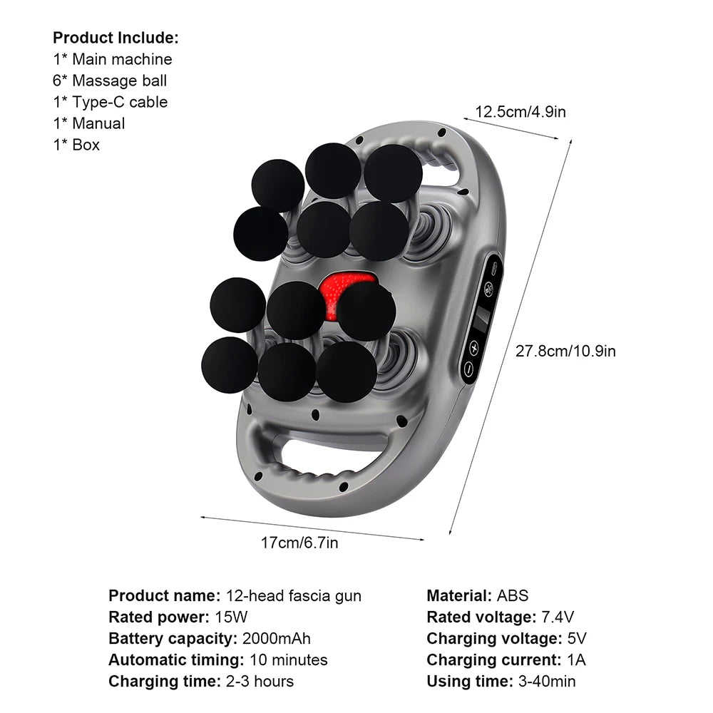42-Heads Fascia Gun High-Frequency Vibration Body Massage