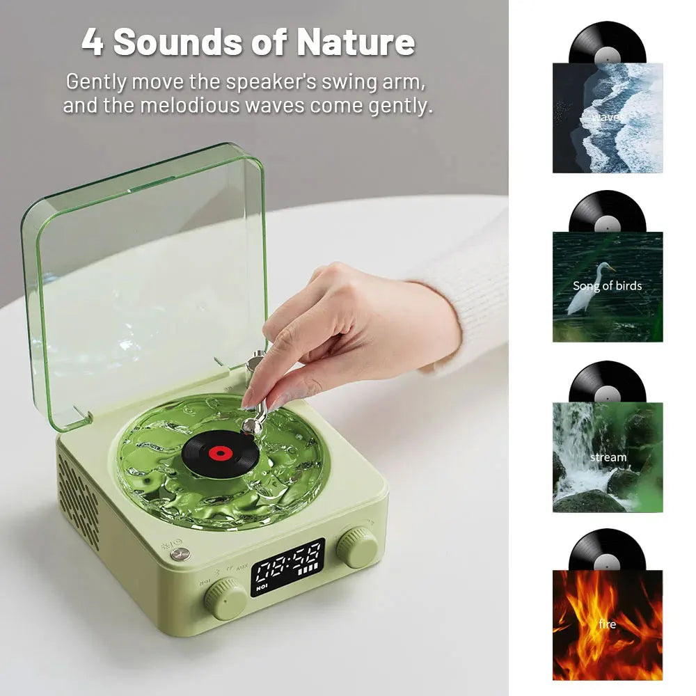 Retro Turntable Speaker With White Noise Wireless Bluetooth