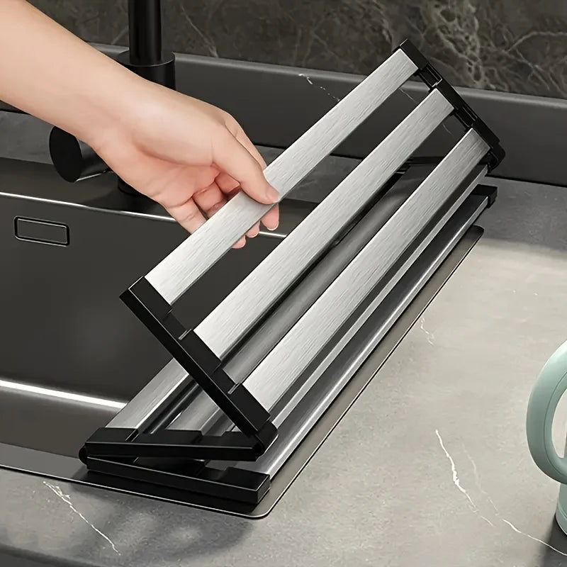 Stainless Steel Roll Up Dish Drying Rack Space Saving