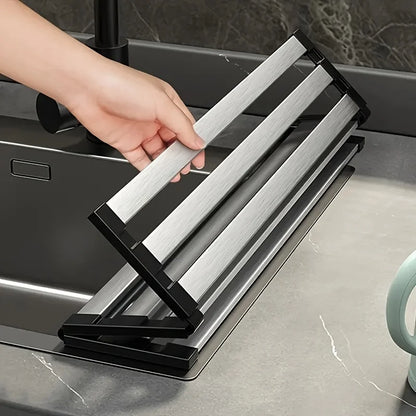 Stainless Steel Roll Up Dish Drying Rack Space Saving