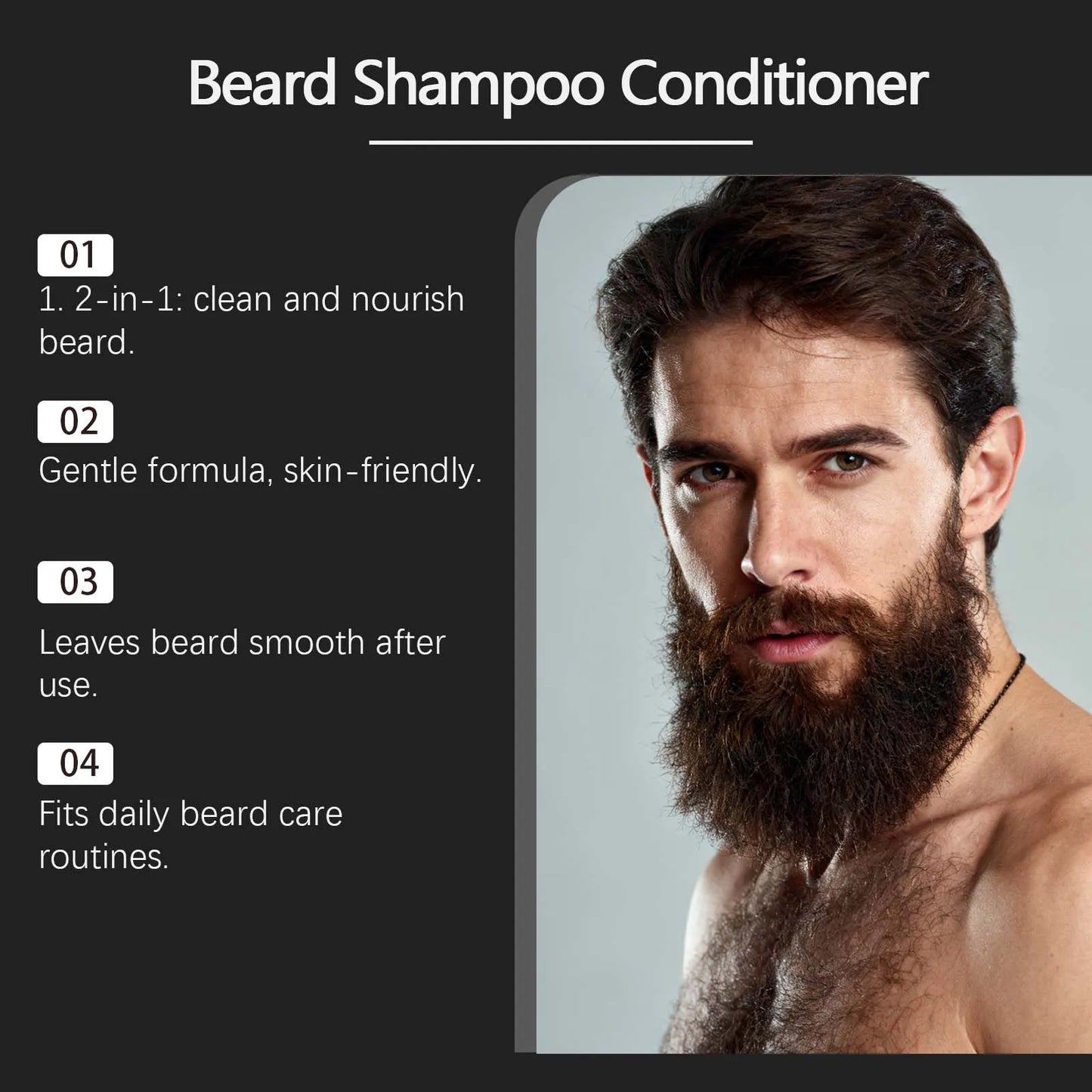 Natural Plant Extract Hair Care Set For Men 2in1 Beard Care