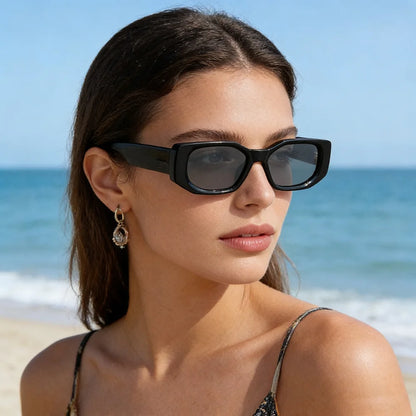 New Black Classic Retro Designer Branded Concave Sunglasses