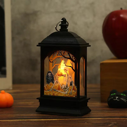 Portable Pumpkin Ghost Castle Lantern Lamp Hanging LED Jack-O-Lanterns