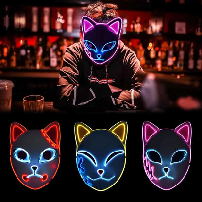 Halloween Neon Mask Cosplay Japanese Anime Neon LED