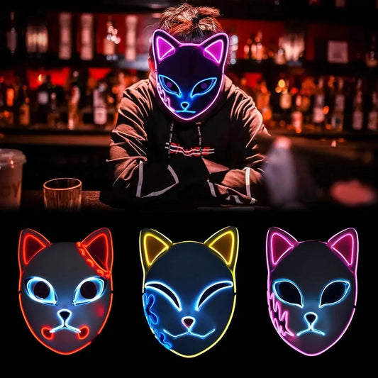 Halloween Neon Mask Cosplay Japanese Anime Neon LED