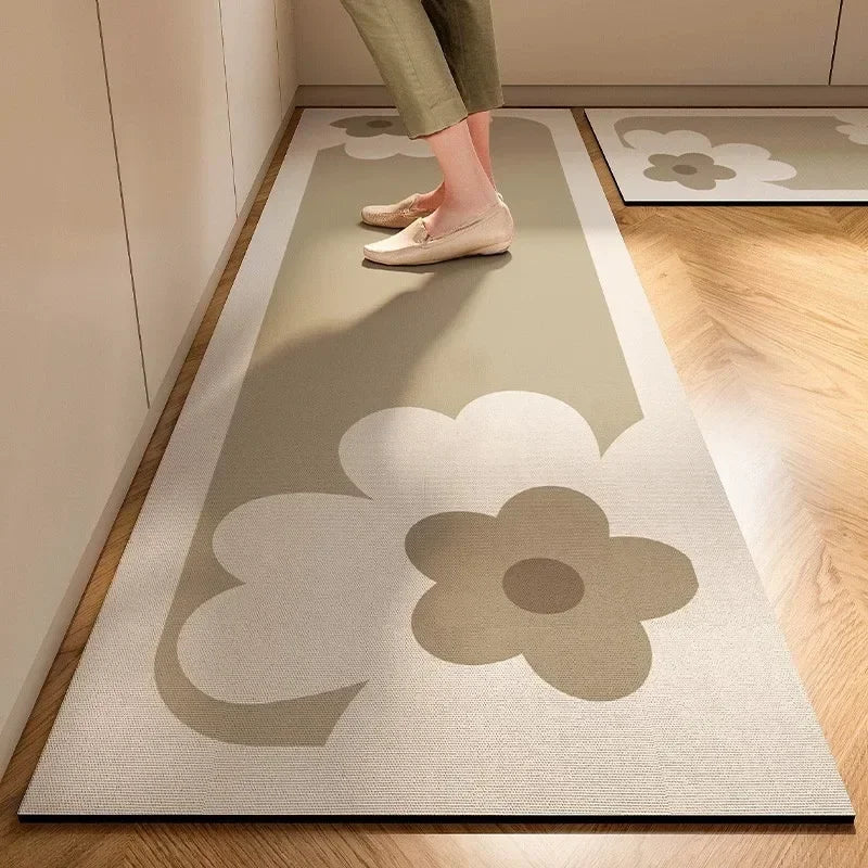 VIKAMA 1/2PC Wabi-Sabi Kitchen Floor Mat Non-Slip And Oil Resistant Carpet