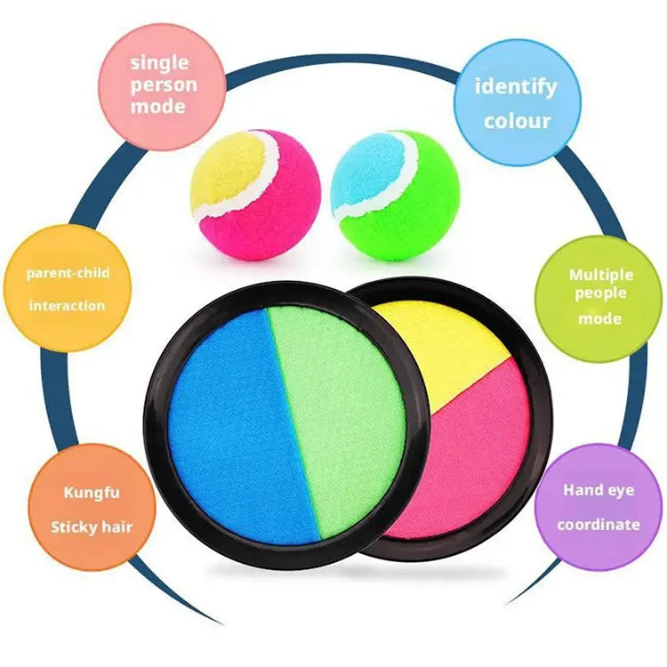 1Set Kids Sucker Sticky Ball Toy Outdoor Sports Catch Ball Game Set