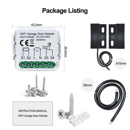 GIRIER Tuya Smart WiFi Garage Door Opener Controller Supports