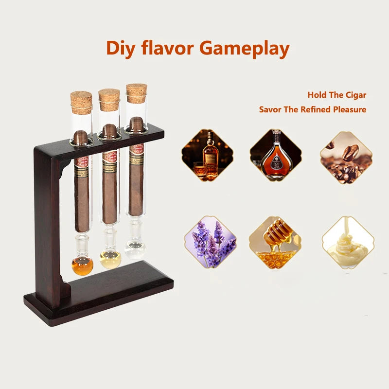Glass Cigar Tubes Humidor Set Cigar Flavor Infuser