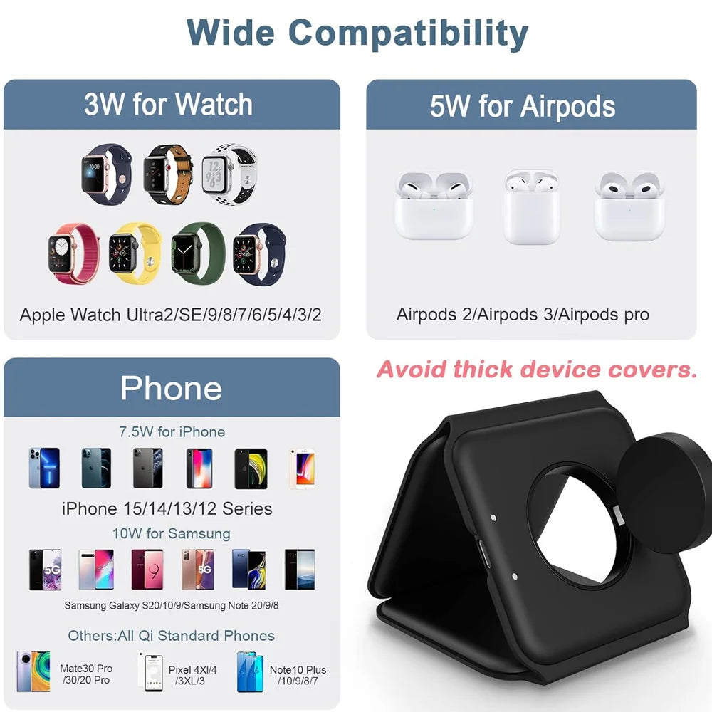 3 in 1 Magnetic Wireless Charger Pad Chargers Fast Charging