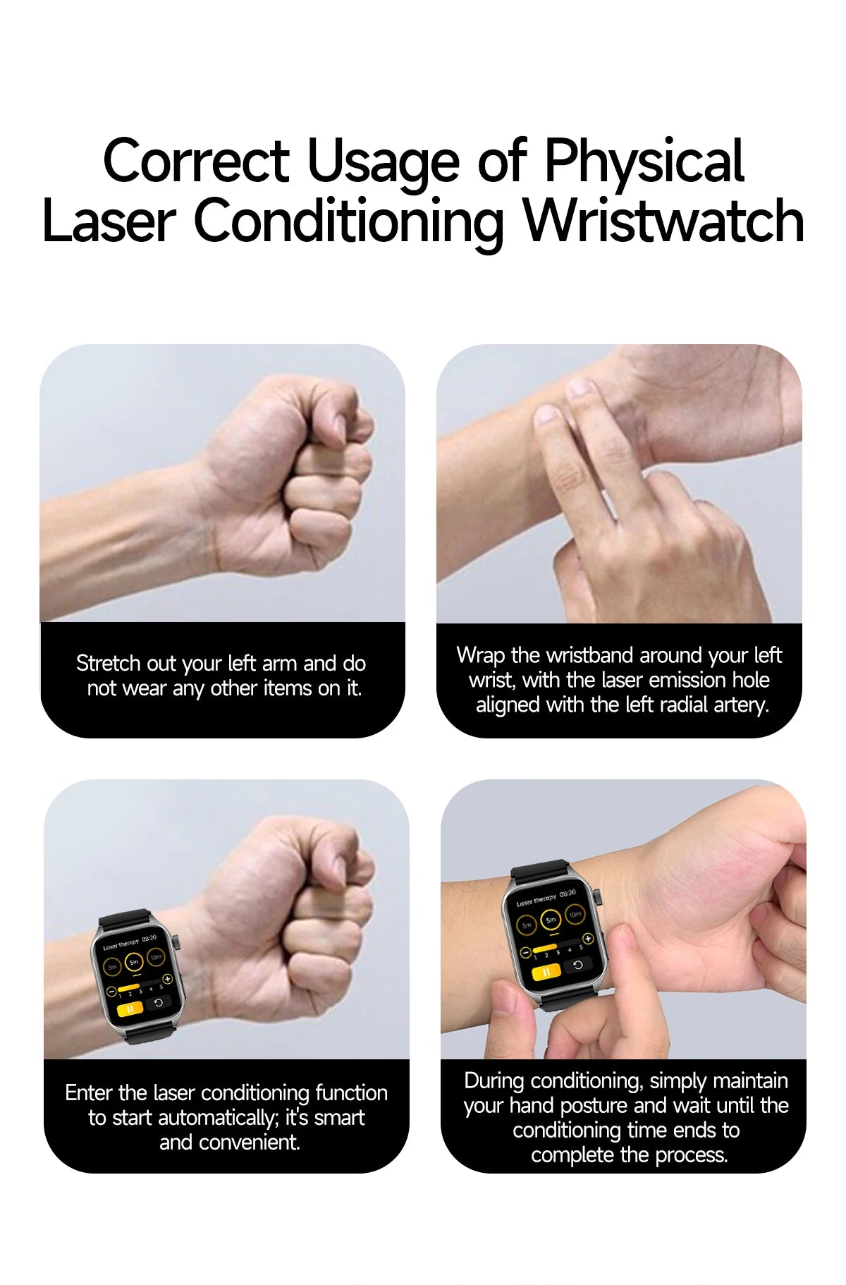New Laser Treatment Three High Smart Watch Men ECG Heart Rate