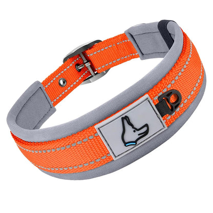 Padded Dog Collars Soft Reflective Wide Pet Collars