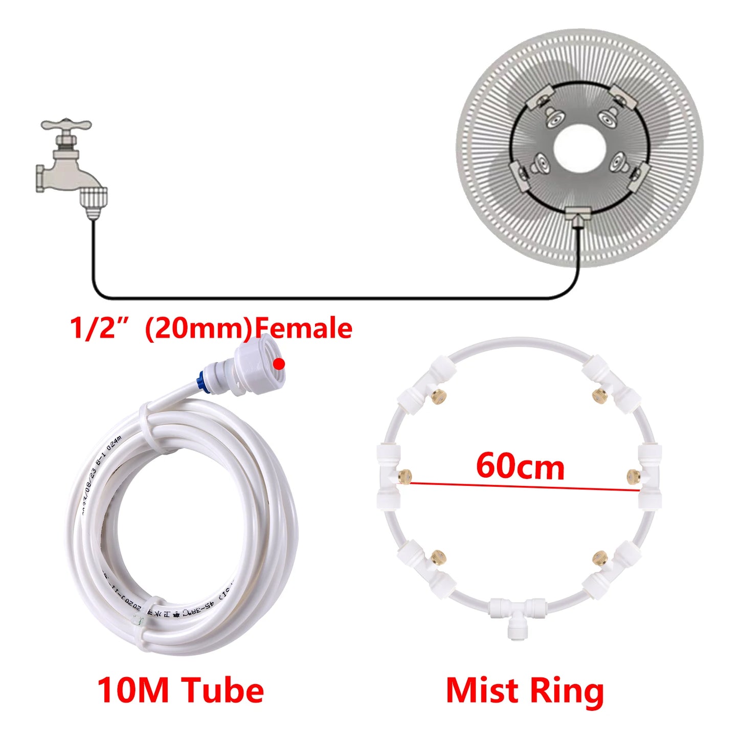 Outdoor Misting Cooling System Garden Patio