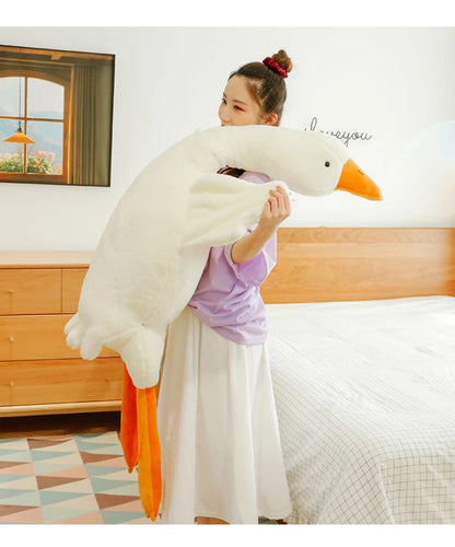 90-190cm Lovely Big White Goose Throw Pillow Plush Toy