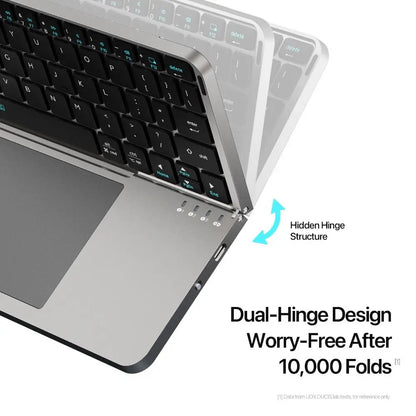 Folding Bluetooth Keyboard PC Phone Holder Wireless Foldable Keyboard